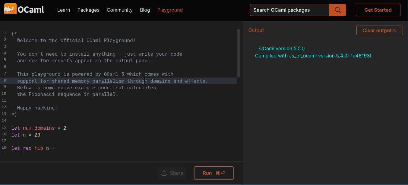 Ocaml Playground